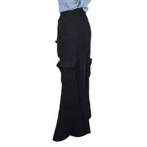 Wholesale Fashion Vintage Denim Skirt Denim Cargo Skirts Jean Skirt Stretch With Pockets