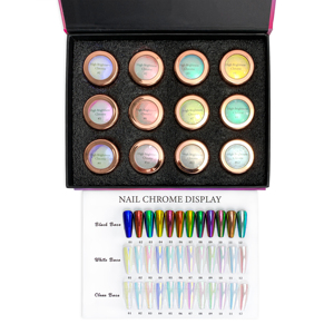 New Super Brightness Mirror Effect Nails Pigment Chrome Aurora Powder Nail Powder Set