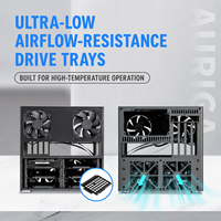 Boîtier NAS Auriga Mid Tower 6 baies en aluminium pour serveur domestique MicroATX/ITX avec backplane SATA et alimentation ATX