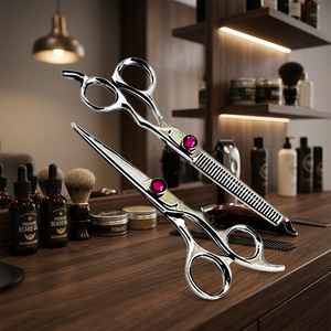ASAP 6-inch Right Handed Stainless Steel Salon Haircut Scissors Eco-Friendly Blunt Hair Cutting Plastic Handle Medium Handle - Product Image 2
