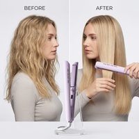 Lisseur de cheveux professionnel 2-en-1 en céramique ionique, fer à lisser électrique avec chauffage PTC, écran LCD, infrarouge portable