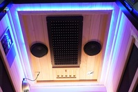 Cabina de Sauna Individual con Terapia de Luz Roja, Compacta, de Madera, con Infrarrojos Lejanos