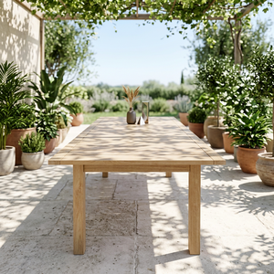 Mesa de Comedor Rectangular Moderna de Madera con Acabado Natural, Diseño Minimalista, Muebles Estables para Patio Exterior - Product Image 2