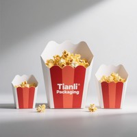 Kustomisasi Ember Popcorn Klasik Bergaris Putih dan Merah, Ukuran Kecil dan Besar, Tahan Lama, Kotak Snack, Cetak Digital, Gelas Popcorn