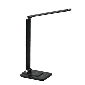 터치 컨트롤 Led 야간 조명 학생 연구 독서 USB 충전 책상 램프 5 밝기 조정 가능한 무선 충전기 테이블 램프 - Product Image 1