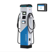 Station de recharge AC pour véhicules électriques au sol, double pistolet de charge, écran tactile RFID pour parking commercial