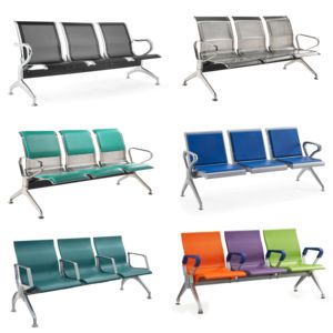 3 Kişilik Deri Bank Oda Koltuğu Bekleme Odaları Hastaneler Klinikler ve Bankalar için Çelik Oturma Grubu - Product Image 6