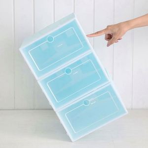 Juego de 6 Cajas de Almacenamiento de Zapatos Plegables de Doble Nivel, Multifuncionales, de Plástico PP, Transparentes, Apilables, para Sala de Estar - Product Image 6