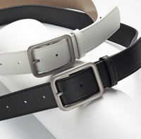Ceinture en PU unisexe personnalisée, style coréen, avec boucle ardillon en alliage, décontractée et élégante, largeur 3,3 cm, longueur 120 cm
