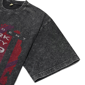 T-shirts pour hommes vintage délavés à l'acide, teints et imprimés, en coton respirant de haute qualité, col rond, vente en gros de vêtements - Product Image 4