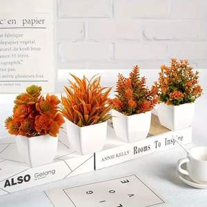 Vente <span class=keywords><strong>en</strong></span> gros de 16.5cm de mini plantes artificielles d'automne <span class=keywords><strong>en</strong></span> <span class=keywords><strong>pot</strong></span> d'<span class=keywords><strong>eucalyptus</strong></span> pulvérisé dans des pots de plantes d'intérieur <span class=keywords><strong>pour</strong></span> décoration de plantes de jardin - Product Image 3