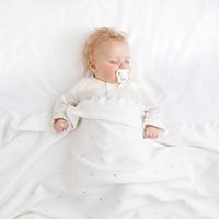 Couverture pour bébé en coton biologique pour nouveau-nés garçons et filles, couvertures en tricot crochet pour berceau, couverture d'emmaillotage pour la crèche
