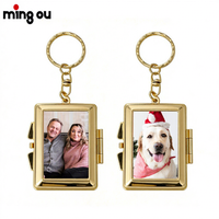 Personnalisation en gros de porte-clés miroir de maquillage, porte-clés miroir de poche miniature en métal personnalisé par sublimation