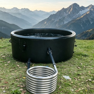 Jacuzzi de leña inflable personalizado con calentador de serpentina de acero inoxidable - Product Image 5