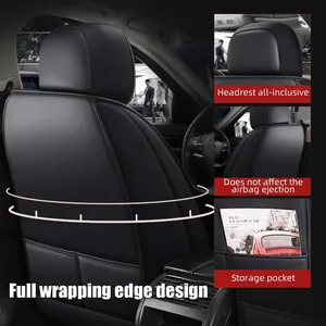Housse de siège de voiture universelle en cuir PU, imperméable et respirante, protection de siège automobile pour la plupart des voitures, intérieurs de voitures de luxe haut de gamme - Product Image 4