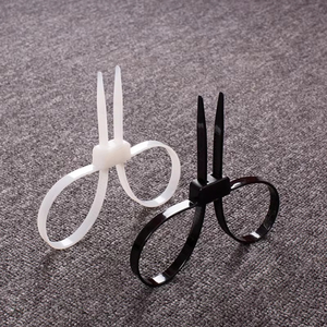 12x700mm Serre-câbles auto-bloquants en nylon jetables, à boucle de fixation, haute résistance, type manchette double flex en plastique - Product Image 1