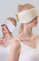 Masque oculaire anti-bruit tout inclus, double face, en tissu soie glacée et tissu oiseau, occultant type capsule spatiale pour le sommeil