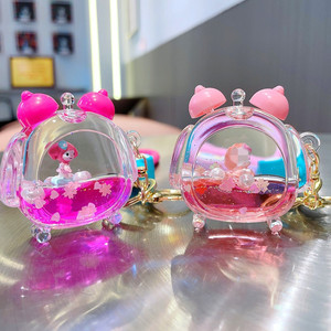 Bán Buôn Quà Tặng Ba Lô Mặt Dây Chuyền Trôi Chai Keyring Dễ Thương Anime Búp Bê Lỏng Đồng Hồ Báo Thức Hình Dạng Keychain Với Ban Nhạc - Product Image 2