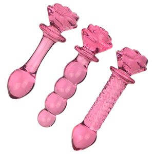 3セットピンクガラスディルド膣アナルマッサージディルド大人のおもちゃ - Product Image 2