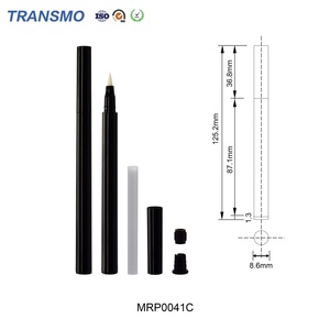 หลอดบรรจุอายไลเนอร์พลาสติกทรงกระบอกพร้อมฝาเกลียว ขวดอายไลเนอร์แกนฝ้ายสีดำ บรรจุภัณฑ์พลาสติกแบบพุพองสำหรับเครื่องสำอาง - Product Image 2