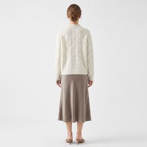 Cardigan in <span class=keywords><strong>Cashmere</strong></span> da <span class=keywords><strong>Donna</strong></span> con Zip, Collo Alto, Lavorazione a Trecce, Maglione Spesso per l'Ufficio in Inverno - Product Image 5