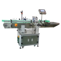 Machine d'étiquetage semi-automatique haute vitesse pour bouteilles de vin rouge et de boissons/alcoolisés, avec étiquetage avant/arrière, entraînée par moteur, pour emballages en bois.