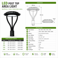 Chips de alta calidad 3030SMD 150lm/W IP65 Sensor de fotocélula impermeable post Top slip instalación LED jardín exterior post Top Light