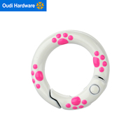 Collier pour animaux de compagnie rose coloré et adorable, accessoires de sangle, anneaux en métal ouverts