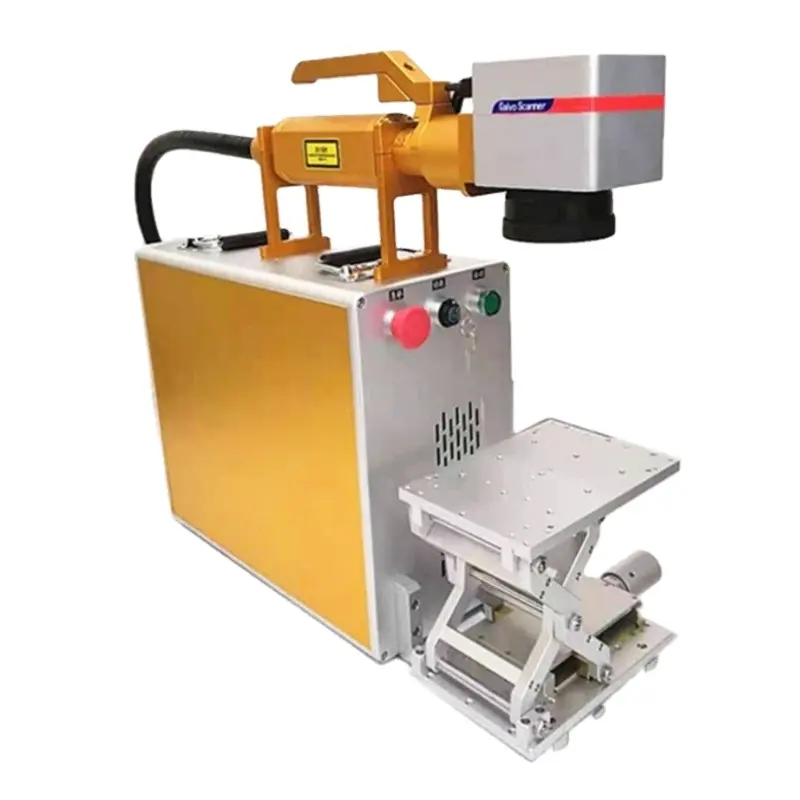 20w30w el Fiber lazer işaretleme makinesi tabela lazer oyma makinesi küçük Metal altın üretim sanayi darbeli