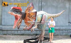 Cabeza de Dinosaurio Animatrónica Dilophosaurus de la Serie Jurásica para Halloween, Modelo AD083 de MY DINO - Product Image 2