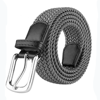 Ceinture élastique tressée décontractée et résistante, plusieurs couleurs au choix, livrée en coffret cadeau