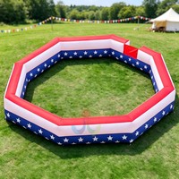 Piscine à balles gonflable Stars and Stripes avec mur drapeau américain pour enfants, idéale pour événements extérieurs, carnaval scolaire, camp, fête d'anniversaire
