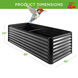 Personalizza le erbe all'aperto piantare modulare sollevare il contenitore di fiori all'<span class=keywords><strong>ingrosso</strong></span> fioriera in acciaio letto <span class=keywords><strong>da</strong></span> giardino rialzato zincato vegetale in metallo - Product Image 3