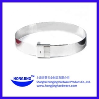 Hongjing haute poli SS201 extrémité ouverte poinçon central pince bande sangles serre-câble en acier inoxydable