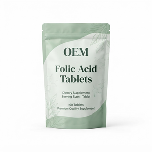 ยาเม็ดกรดโฟลิก OEM ODM 400mcg 100 เม็ด บรรจุภัณฑ์แบบขายส่ง รับผลิตแบรนด์ส่วนตัว - Product Image 1