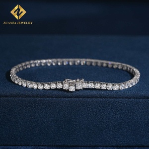 Lab Grown Diamond Tennis <b>Bracelet</b> 3mm White Gold Rhodium Plated Round Brilliant Cut IGI Certified Luxury Wedding Gift Unisex - Product Image 2