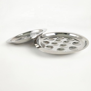 <span class=keywords><strong>6</strong></span> trous En Acier Inoxydable Pratique Escargot Plat Escargot Plaque Plaque Alimentaire pour Restaurant D'hôtel - Product Image 3