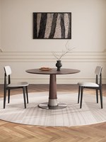 Table à manger ronde de style moderne du milieu du siècle, plateau en bois massif avec base en piédestal, table de cuisine pour salle à manger, vente en gros
