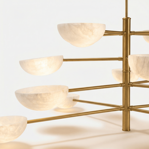 Lámpara Colgante Artística de Piedra Ónix con Diseño de Ramas y Pantallas de Cuenco de Múltiples Niveles para Interiores de Villas y Hoteles de Lujo - Product Image 2