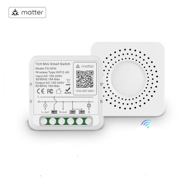 WIFI Smart Switch Matter Module Relay Breaker HomeKit Remote Control Works With Siri Alexa Google Home Zero Fire Smart Home Life