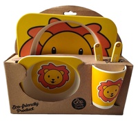 Ensembles de vaisselle pour enfants en mélamine de bambou imprimé de beaux animaux singe