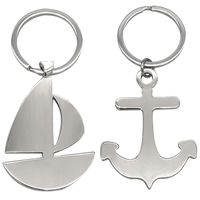 Vente en gros, petite commande, porte-clés mode métal créatif, mignon, mini personnalisé, ancre de bateau, voilier, bateau, porte-clés cadeau pour homme