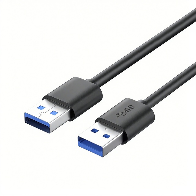 SYONG High-speed USB 3.0 Male to Male Data Transfer Cable 0.3m, Black for Hard Drive Enclosures DVD Player Laptop Printer Camera