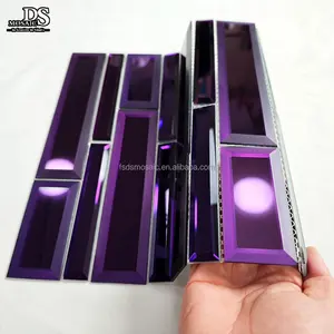 Tàu điện ngầm gạch 300*300 mờ màu tím vát thủy tinh khảm tường gạch cho phòng tắm nhà bếp backsplash lưỡi gương Gạch Mosaic - Product Image 1