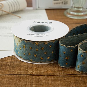 50Yard Star Denim Ribbon DIY Accessories Retro Denim Strap Sweet Cool Clothing Decor <b>Tape</b> - Product Image 3