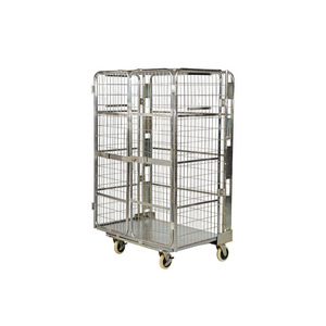 핫 세일 4 측면 접을 수있는화물 운송 롤 컨테이너 슈퍼마켓 창고 4 바퀴 물류 카트 - Product Image 1
