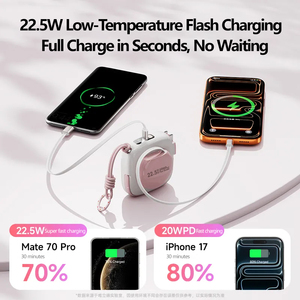 Batterie externe 6-en-1 10000/20000mAh <span class=keywords><strong>avec</strong></span> <span class=keywords><strong>chargeur</strong></span> magnétique sans fil 15W, contrôle de température IA et charge multi-appareils pour iPhone - Product Image 4