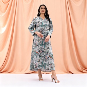 New Design Custom Print Polyester Abaya Dress for Muslim Women Elegant Party Wear Wholesale Supplier - Product Image 1