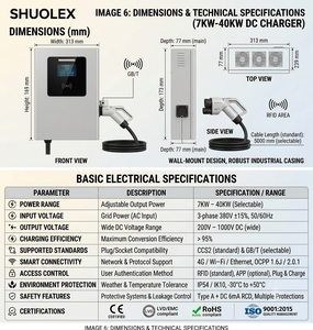 สถานีชาร์จรถยนต์ไฟฟ้าอัจฉริยะ SHUOLEX Modular 7KW-40KW 380V แบบติดผนัง พร้อมพัดลมระบายความร้อนประสิทธิภาพสูง สำหรับการใช้งานเชิงพาณิชย์ - Product Image 4