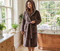 Robe en fausse fourrure texturée à bulles pour femmes, col en V, manches longues, respirante, à double couche, avec capuche pour l'automne et l'hiver